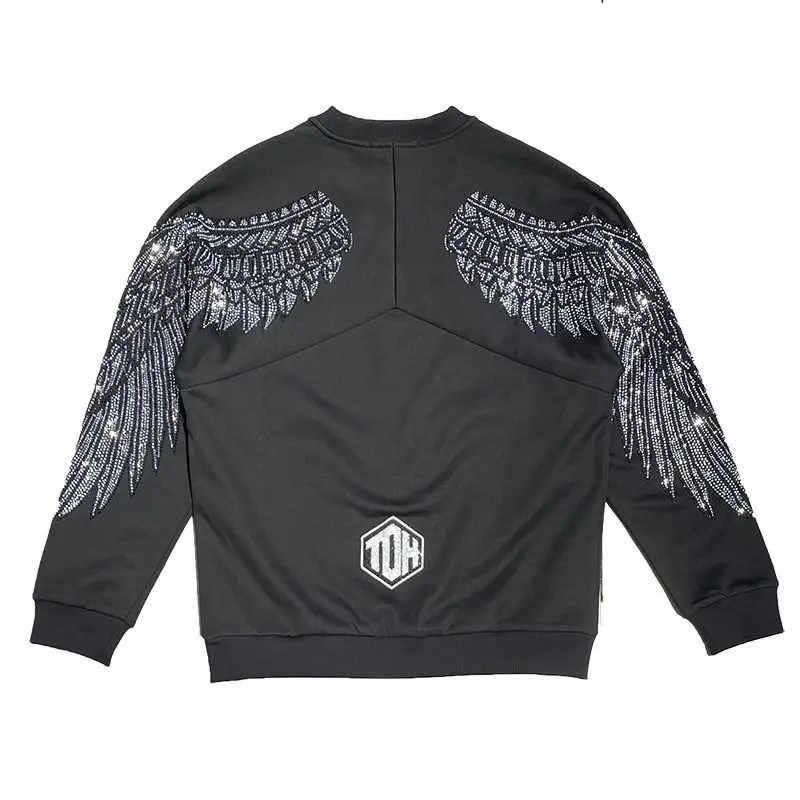 

European fashion men's fleece han edition long-sleeved round collar heavy autumn and winter hot drill the men jacket male head
