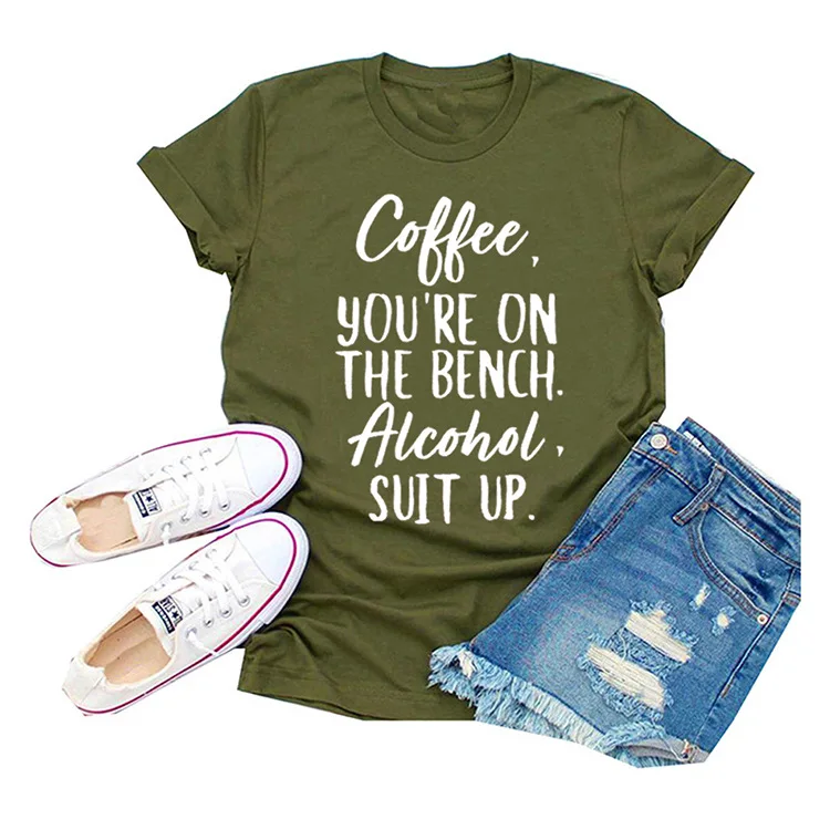 

Coffee You're ON The Bench Graphic Tees Women Gothic 90s Casual Funny T Shirts 2020 Fashion Woman Streetwear Vintage