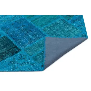 

Handmade Turquoise Vintage Overdyed Patchwork Area Rug 080x150 Cm-2'7''X4'11''