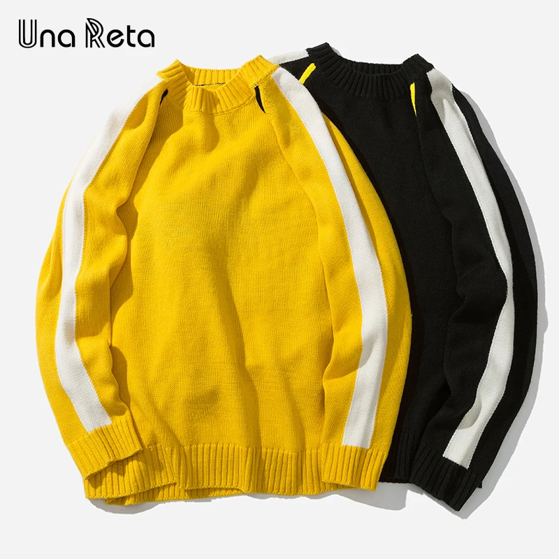 Una Reta/мужской свитер большого размера, осенне-зимний свитер с буквенным принтом, повседневный свободный винтажный пуловер, мужской свитер