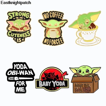 

12pcs/lot E1767 The Mandalorian TV Show Baby Yoda Hard Enamel Pins Brooches for Women Fashion Lapel Pin Badge Gifts