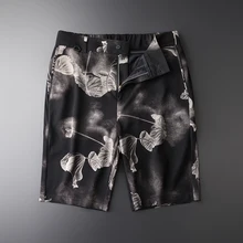 Minglu мужские шорты с повторяющимся принтом, роскошные повседневные спортивные мужские шорты с цифровым принтом размера плюс 3XL 4XL, летние облегающие мужские шорты