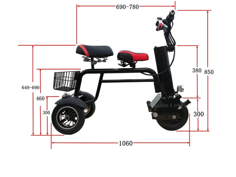 New Electric Motorcycle Scooter Three Wheel Electric Scooters 450W 60V 3 Wheel Electric Scooter with 2 Seats for Adult (6)