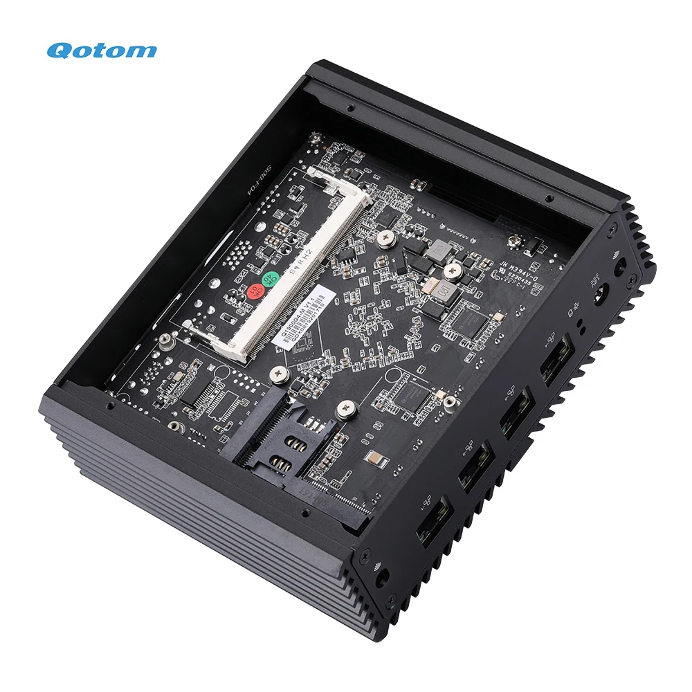 Qotom Mini PC Q190G4N с 4 портами Gigabit lan для создания роутера безвентиляторный