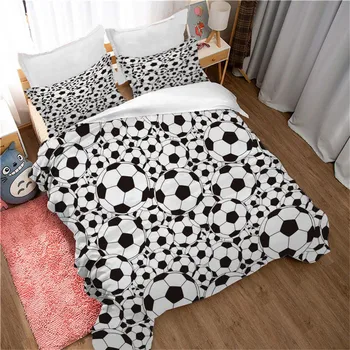 

3pcs bedding sets soccer pattern drum kit ballet bed linen black white duvets cover set Bedclothes Pillow case Home Textile