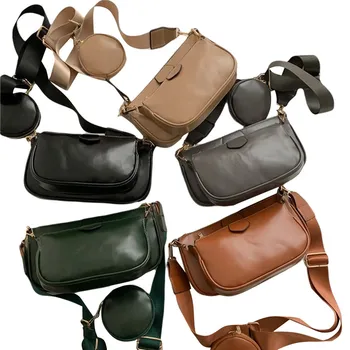 

Fashionable PU leather 3 Pieces Female Bags Solid Color Multipurpose Crossbody Bags Women's Casual Messenger Bags