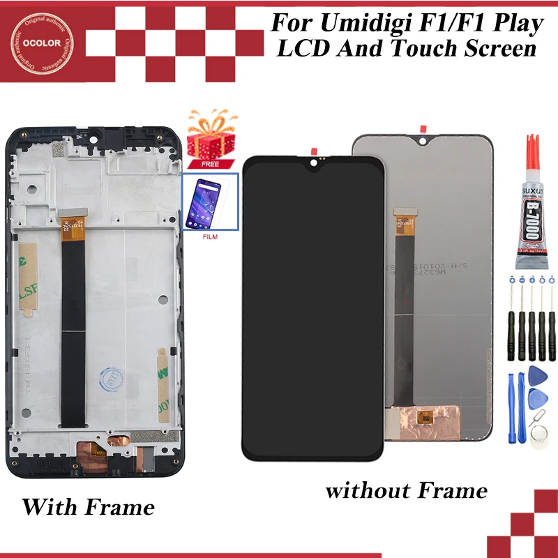 Цветной для UMI Umidigi F1 ЖК дисплей и сенсорный экран с рамкой 6 3 &quotаксессуары