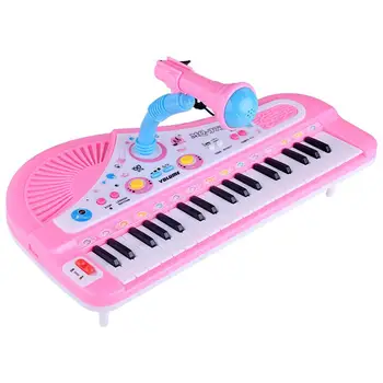 

Kuulee Electronic 37-Key Pluggable Multifunction Piano Keyboard with Microphone plastic colorful box of keyboard