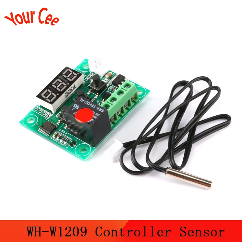 W1209 DC 12V контроллер датчик температура отопления охлаждения термостат контроль