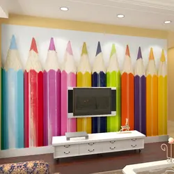 Пользовательские фотообоями обои ТВ фоне стены цветной карандаш Европейский стиль современной гостиной обои росписи