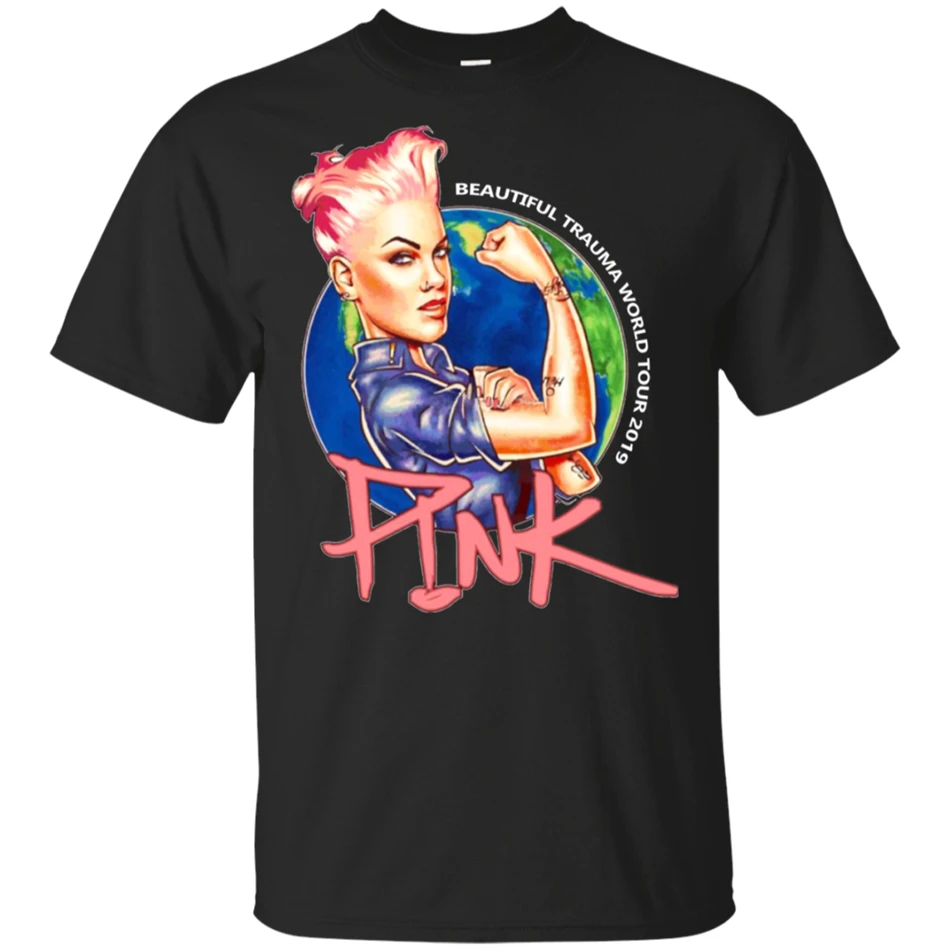 P! Nk World Тур 2019 травма Badung футболка черный-темно-синий для мужчин-женщин летние