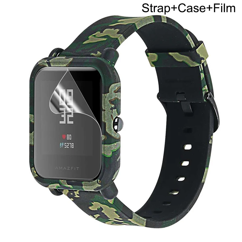 style 7 Симпатичный ремешок+ крышка+ протектор экрана для xiaomi correa amazfit bip ремень pulseira amazfit bip чехол Аксессуары - Цвет: style 7