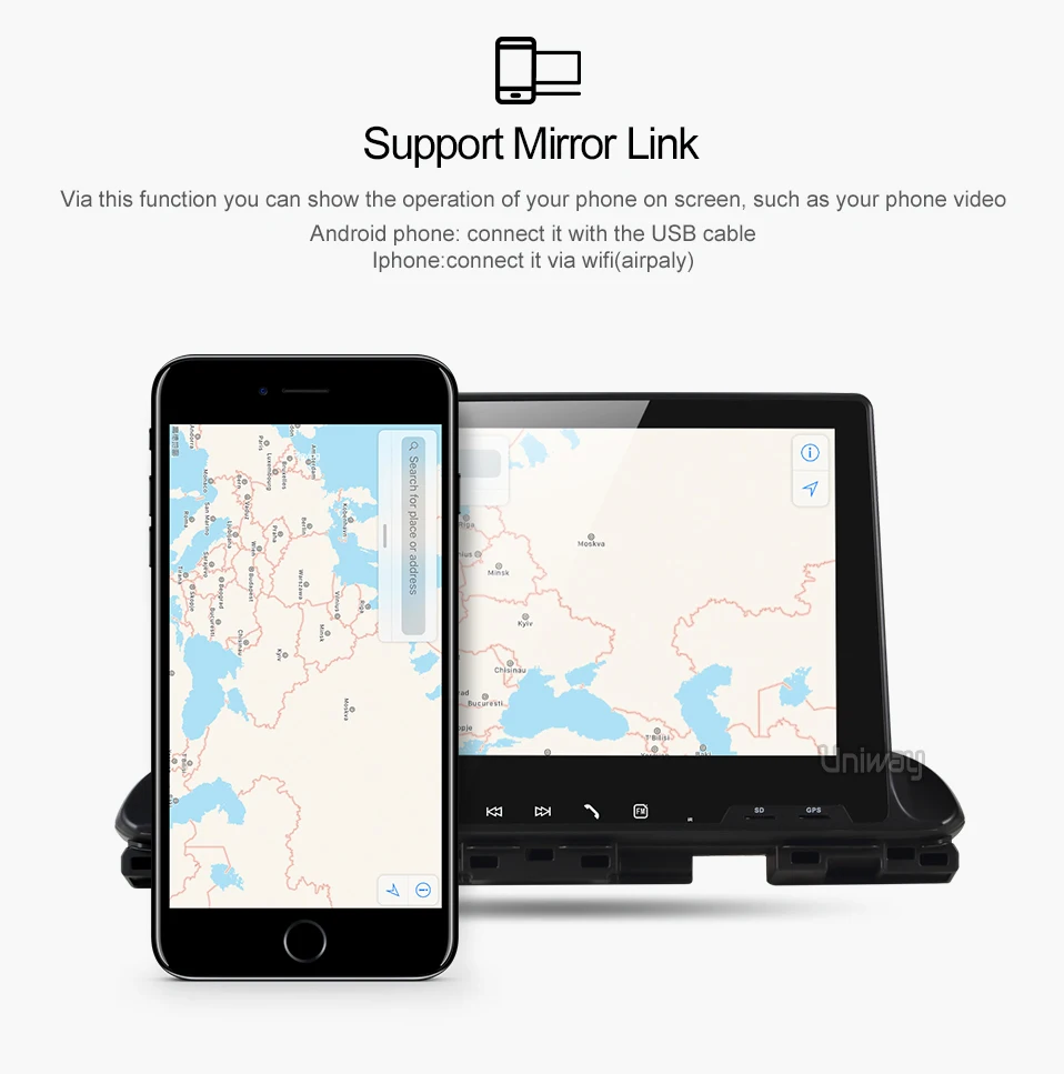 Perfect Uniway ASLT9071 android 9.0 car dvd for Kia CERATO K3 2018 2019 video radio player gps navigation with steering wheel car stereo 15