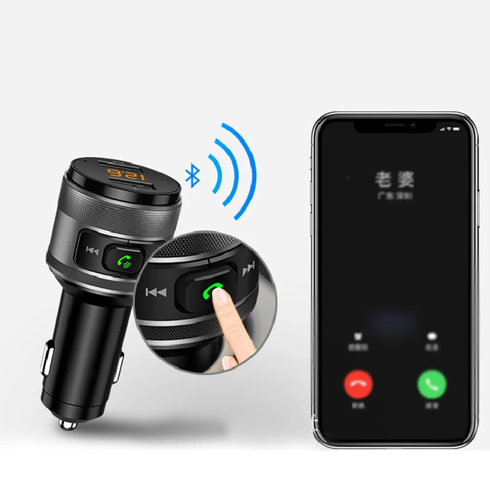 Автомобильные хэндс-фри Bluetooth передатчик плеера QC 3,0 быстрой зарядки 12 V-24 V