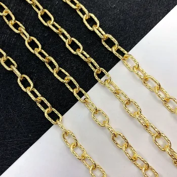 

Golden Handmade Chain, Exquisite Copper Chain, Used for DIY Jewelry, Jewelry Accessories, Necklace, Bracelet, Anklet, 1 Meter