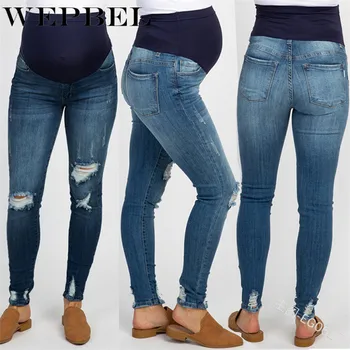 

WEPBEL Maternity Jeans For Pregnant Women Pregnancy Winter Warm Pants Maternity Clothes For Pregnant Women Nursing Trousers