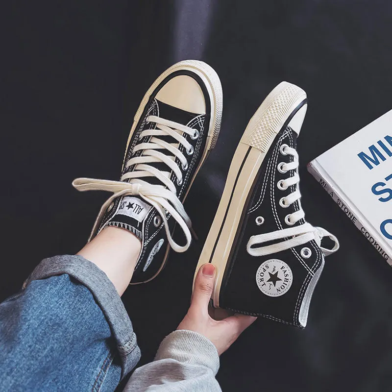 

2020 Spring Breathable Sports Footwear Women's Korean-style Students Lace-up Candy-Colored Shoes Women's Canvas Shoes