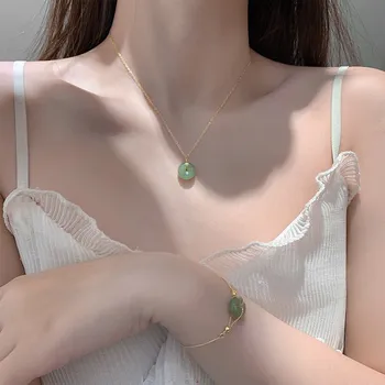 

Peace Buckle Hetian Jade Choker Female Non-mainstream INS Normcore Style Necklac