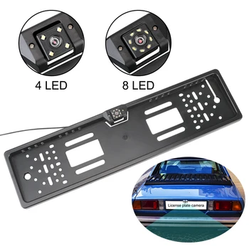 

LEEPEE Car Rear View Camera 4/8 LED Parking Assistance Sensor Kit European License Plate Frame Universal Auto Accessories