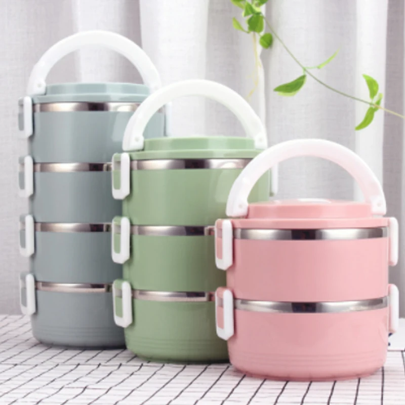 Ланч-бокс со скрытой ручкой, Bento box, 304, нержавеющая сталь, коробки для хранения продуктов, контейнеры, изоляция, кухонный гаджет, чехол, герметичный