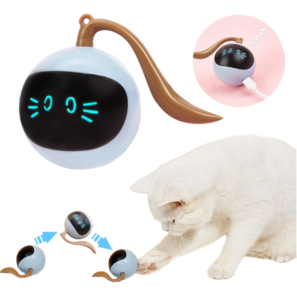 Automatic Pet Smart Interactive Cat Toy Colorful LED Self Rotating Ball  Toys USB Rechargeable Kitten Electronic Cat Ball Toys - AliExpress Home &  Garden