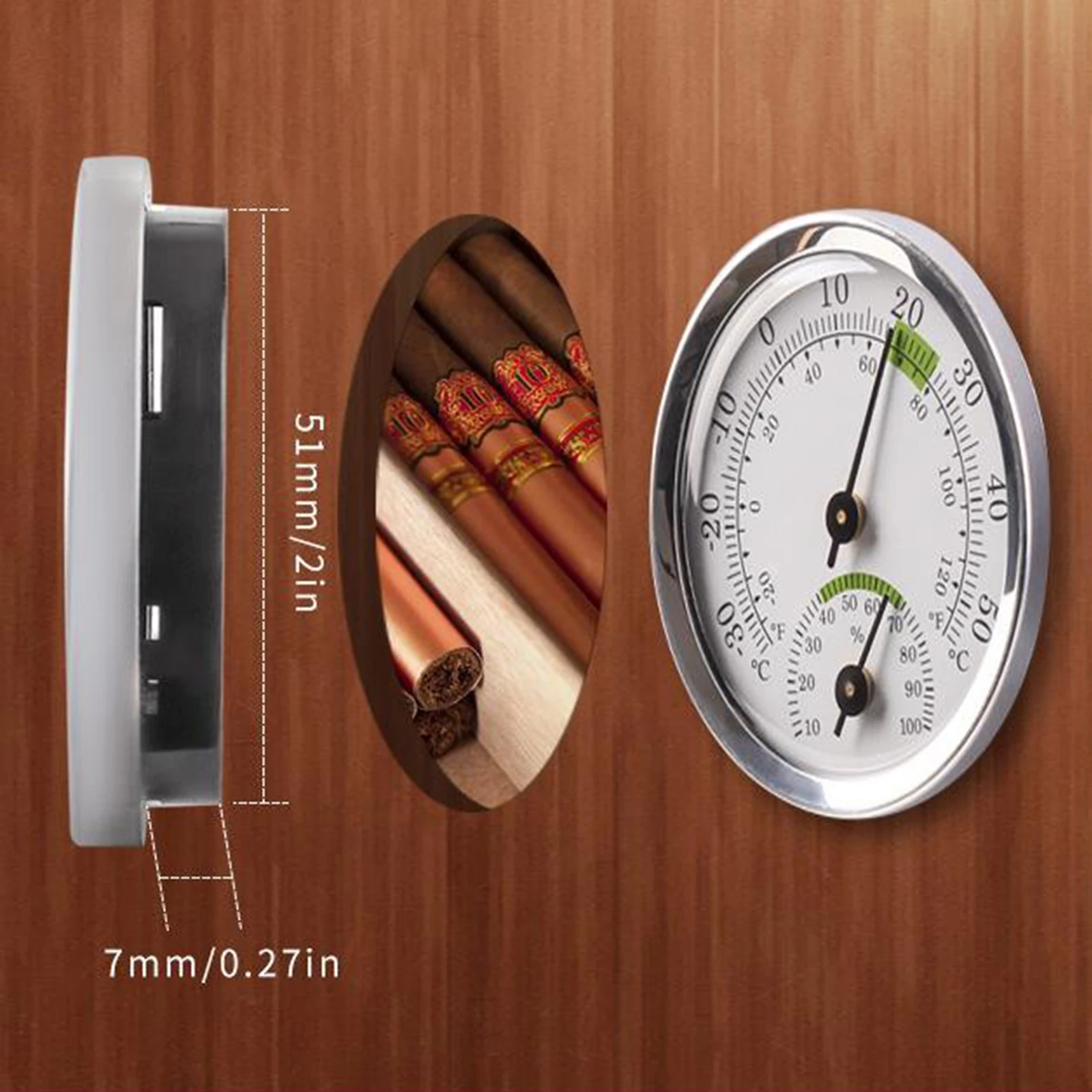 Fahrenheit US Analog Indoor/Outdoor Thermometer Hygrometer Temperature Humidity 