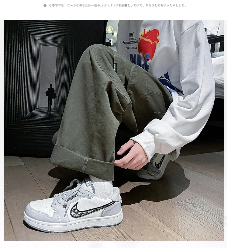 green cargo pants Autumn Mens Side Pockets Cargo Pants Male Fashion Casual Pants Oversize Design Straight Loose Streetwear Outdoor Jogging M-5XL wrangler cargo pants