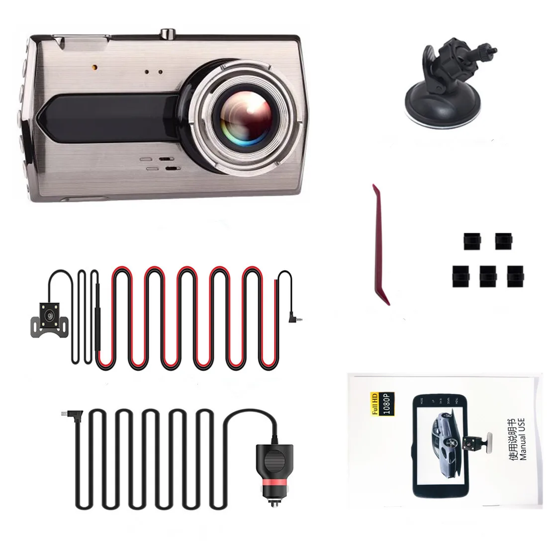 Dash камера Full HD 1080P " ips Автомобильный видеорегистратор с двойным объективом видеорегистратор Передний+ задний видеорегистратор ночного видения g-сенсор монитор парковки HDMI