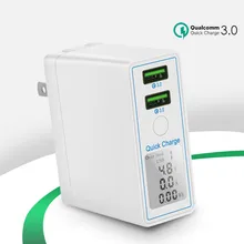 36 Вт двойной USB быстрая зарядка 3,0 зарядное устройство адаптер Светодиодный дисплей Быстрая QC 3,0 USB зарядное устройство для iPhone samsung Xiaomi путешествия настенное зарядное устройство