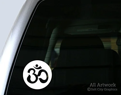 

Jptz various size stickers (AUM) Hindu symbol graphic decals (round) - window decals cover scratches, waterproof JP