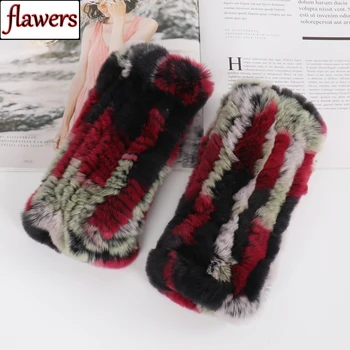 

New Russia Lady Winter Real Rex Rabbit Fur Gloves Good Elastic Knitted Rex Rabbit Fur Mittens Lady Natural Rex Rabbit Fur Gloves