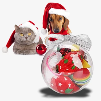 

8PCS Toys for Kitten Pet Ball Toy Set Mice Glitter Spring Cat Ball Toy Cat Teaser for Christmas new