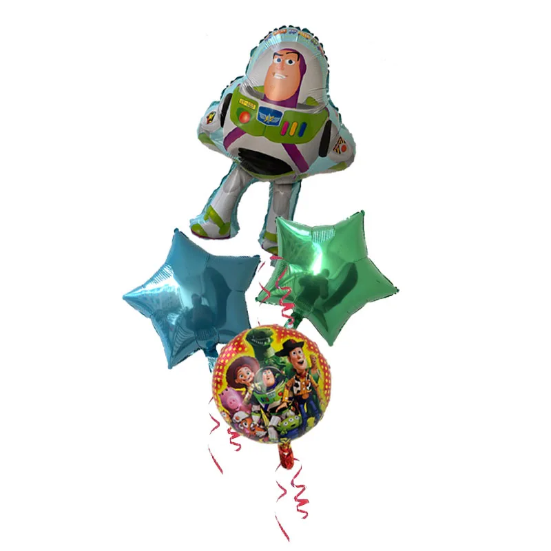 5 шт. воздушные шары 50*75 см, фольгированный шарик, мультфильмы "Вуди Базз Лайтер", воздушные шары на день рождения, вечерние поставки, kidshelium globos - Цвет: 4pcs