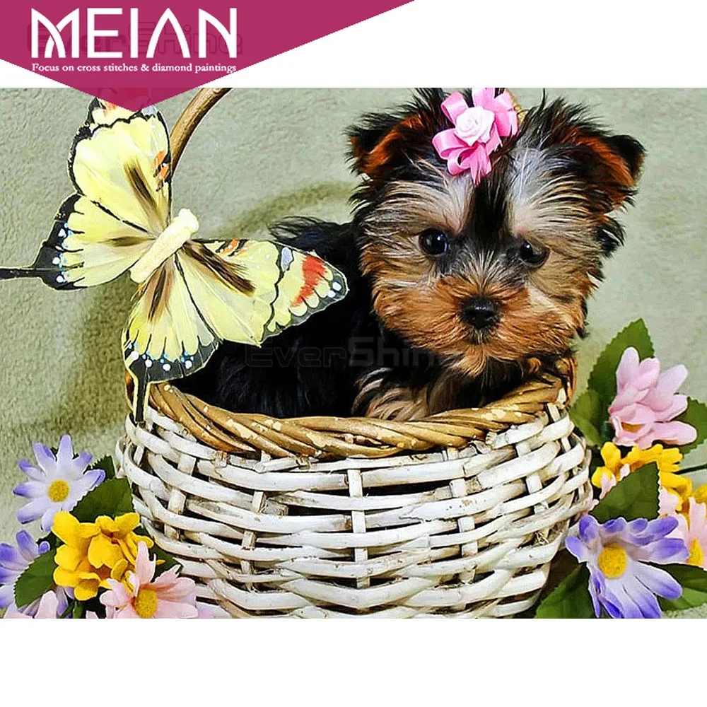 MEIAN Dog 5D алмазная картина Полная площадь Новое поступление картины стразы
