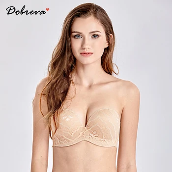 

DOBREVA Women's Push Up Underwire Plus Size Slightly Lined Multiway Strapless Bra For Wedding Party