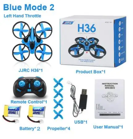 JJR/C JJRC H36 мини-Квадрокоптер 2,4 г 4CH 6-осевой Скорость 3D флип Безголовый режим дрона с дистанционным управлением игрушки подарок RTF VS E010 H8 мини - Цвет: BLUE 2 BATTERY