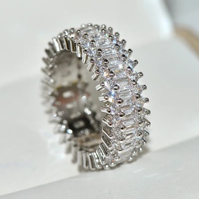 Роскошное Свадебное Помолвочное кольцо для женщин AAA кольцо с цирконом Настройка белого золота/желтого золота/однотонный цвет розовое золото Трендовое кольцо