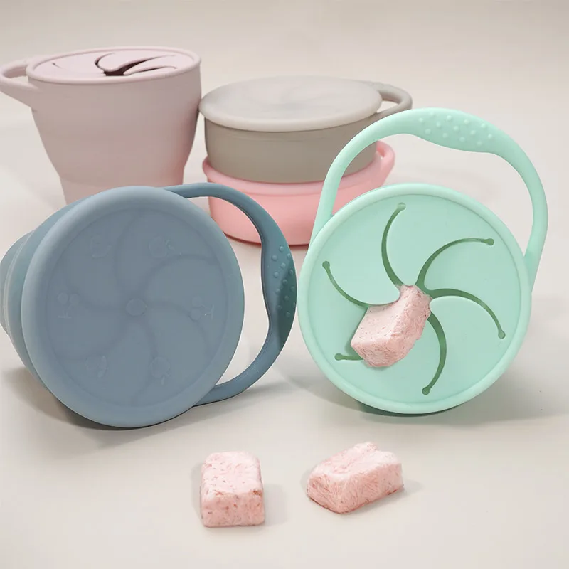 Silicone cups Silicone Container For Small Items Snack cup Food Cup With Lid 100% Food Safe Approve Baby Accessories