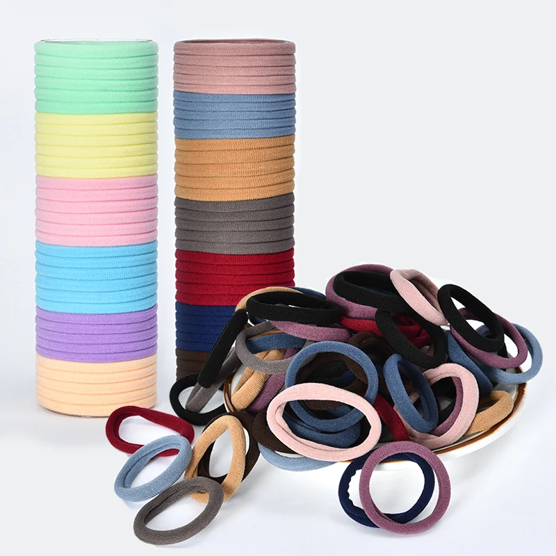 10/50/100 Pcs/Set Women Girls Colors Soft Scrunchies Elastic Hair Band Lady Lovely Solid Rubber Bands Female Hair Accessories best hair clips