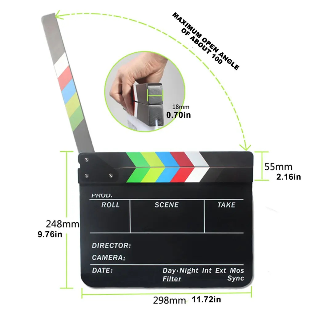 Director Video Scene Clapperboard Clapper Board Erase Director TV Movie Film Action Slate Clap Handmade Cut Prop