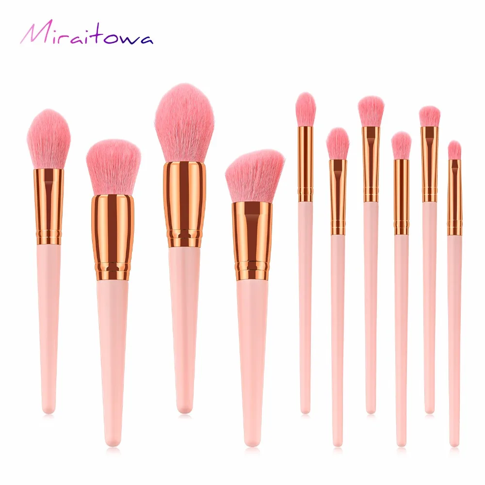 10pcs Makeup Brushes Synthetic-Natural Hair Maquiagem Professional Eyeshadow Foundation Beauty Makeup Tools For Face