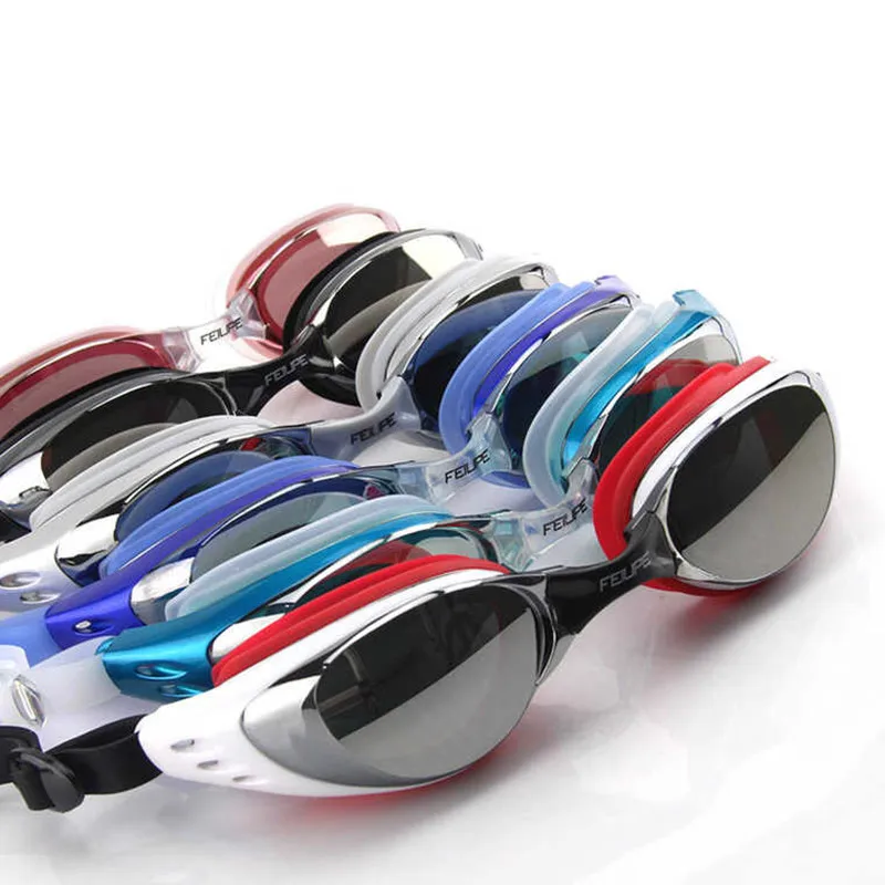Swimming Goggles Men Women Electroplate UV400 Waterproof Eyewear Silicone Anti Fog Water Diving Pool Glasses