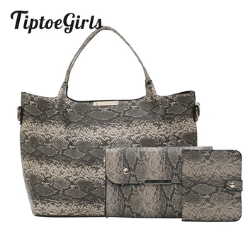 

Large-Capacity Snake Pattern Ladies Handbag New Fashion Composite Bags High Quality Casual Wild Shoulder Bag Woman Messenger Bag