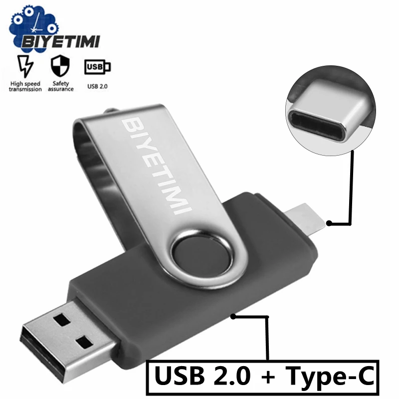 Usb флеш-накопитель Biyetimi Type-C OTG 128 32/64/2 0 ГБ usb флэш-накопитель карта памяти для