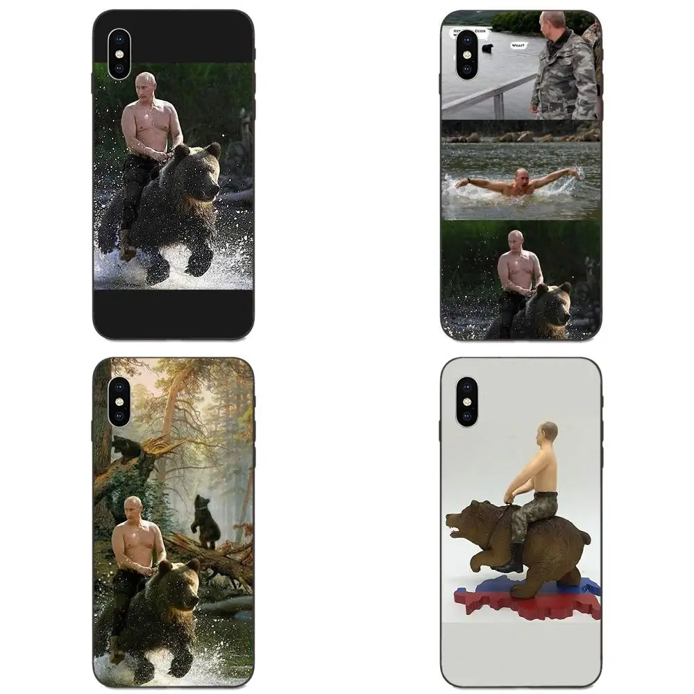 Владимир Путин русский езда медведь для Galaxy A3 A5 A6 A6s A7 A8 A9 A10 A20E A30 A40 A50 A60 A70 A80 A90 плюс