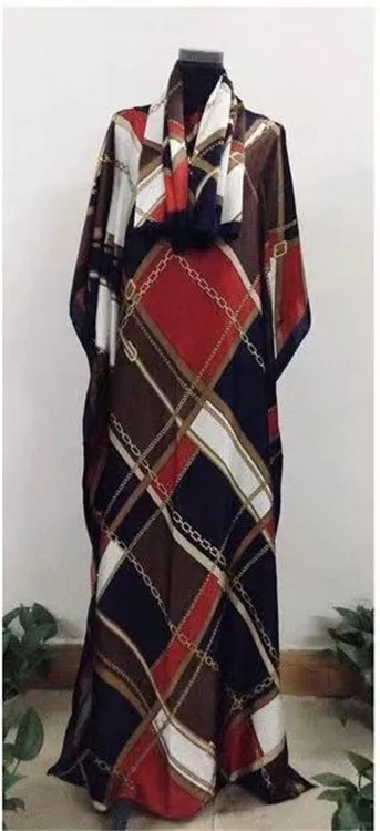 Длина платья 142 см, обхват груди: 160 см, новое модное платье, элегантное платье большого размера с шарфом, африканские платья с принтом для женщин/женщин