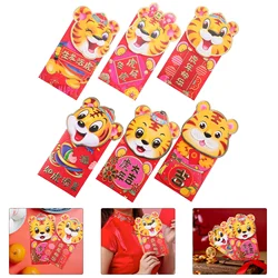 Enveloppes de tigre rouge de l'année, lot de 3 enveloppes d'argent rouges de Style chinois (rouge) 