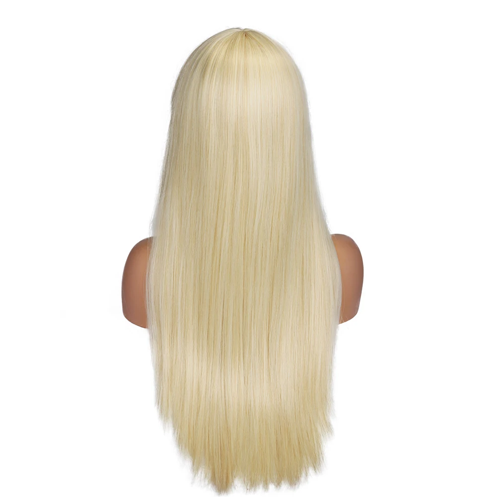 HANNE длинные прямые синтетические парики с челкой 24 дюйма черные волосы жаропрочные Косплей или вечерние парики для черных или белых женщин - Цвет: #19
