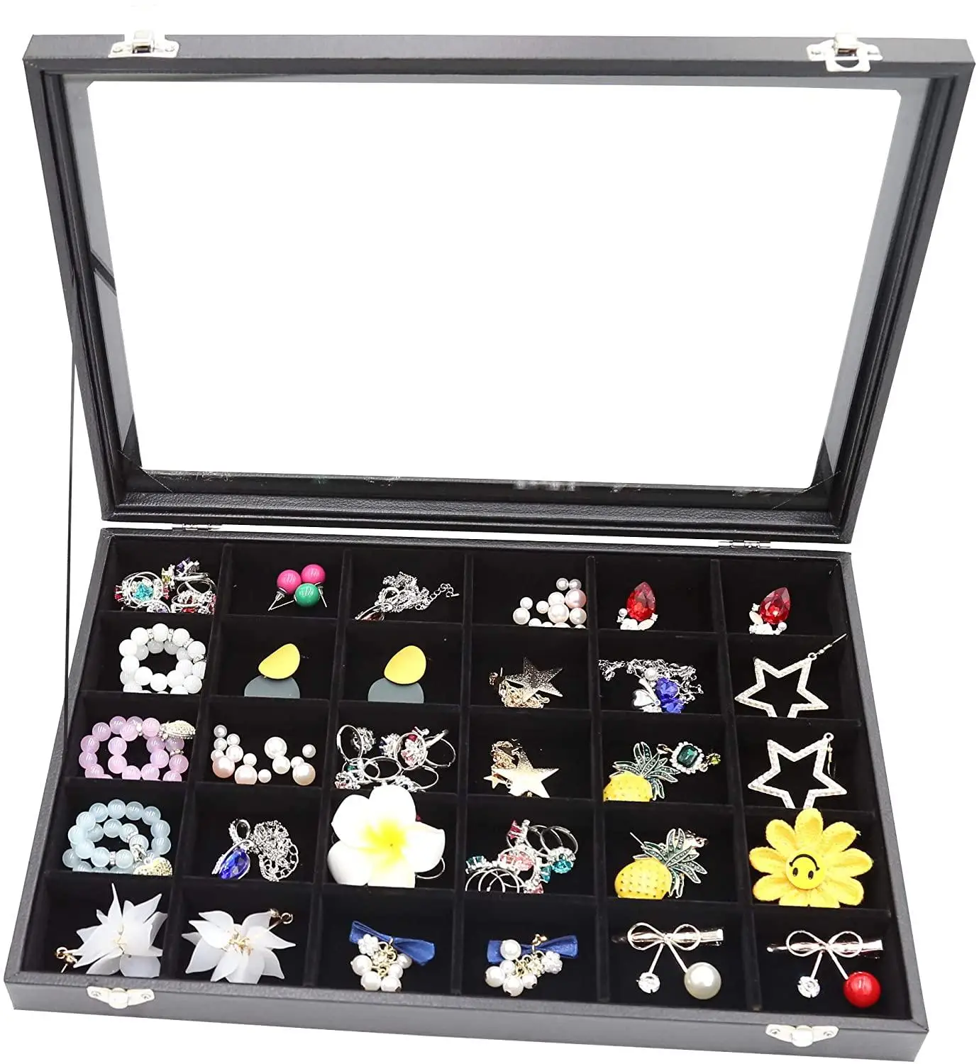 READY STOCK] Jewellery Storage Holder display box stud earring collection  earring book storage portable storage box | Shopee Malaysia
