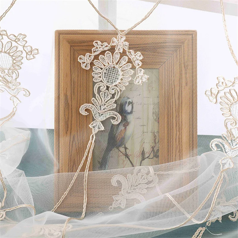 Элегантные Роскошные тканевые шторы с вышивкой в виде веревки для гостиной, благородная вышитая прозрачная Тюлевая вуаль для спальни, X-HM123#30